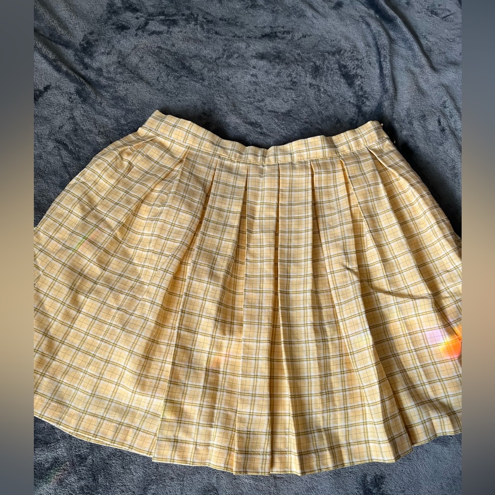 Light pale plaid yellow skirt